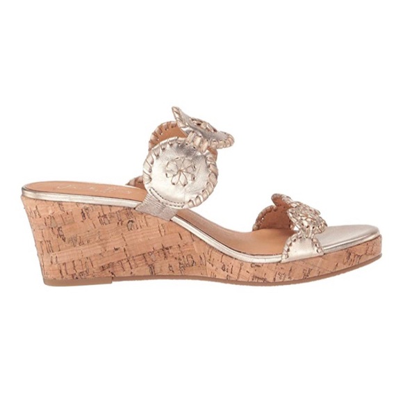 NEW 🌺 Jack Rogers Platinum Wedge Cork Sandal - Picture 10 of 11